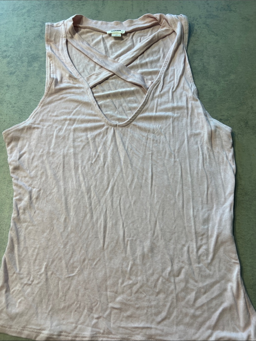 Garage Pale Blush Crisscross Tank Top